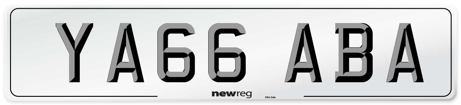YA66 ABA Number Plate from New Reg